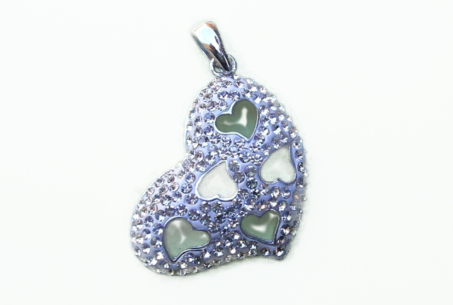 Colgante en Plata Corazon con Circonitas